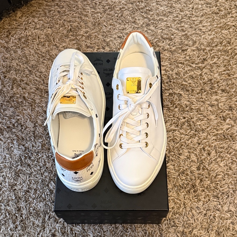MCM White and Brown Sneakers